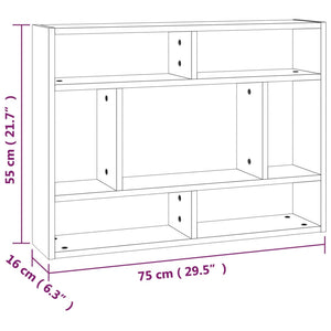 vidaXL Wall Shelf Smoked Oak 75x16x55 cm Engineered Wood