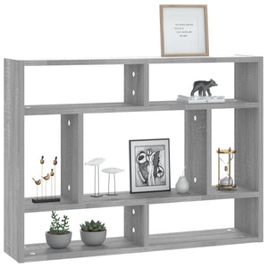 vidaXL Wall Shelf Grey Sonoma 75x16x55 cm Engineered Wood