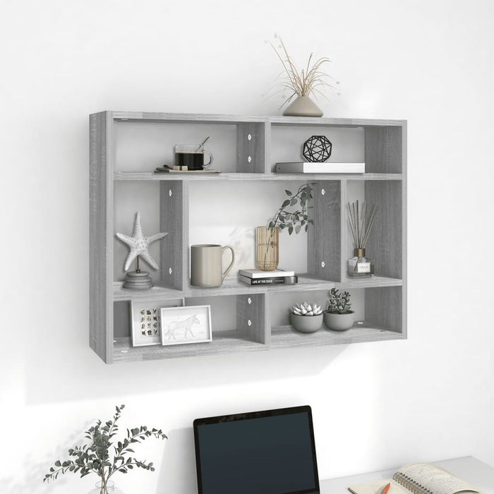 vidaXL Wall Shelf Grey Sonoma 75x16x55 cm Engineered Wood