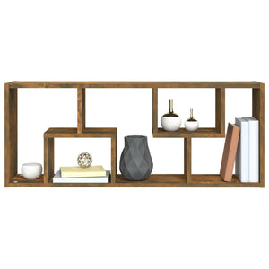 vidaXL Wall Shelf Smoked Oak 36x16x90 cm Engineered Wood