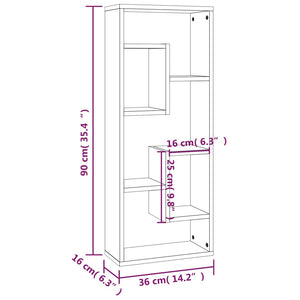 vidaXL Wall Shelf Smoked Oak 36x16x90 cm Engineered Wood