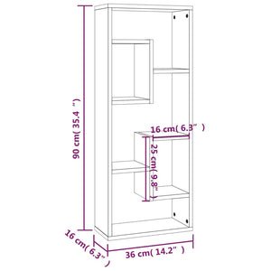 vidaXL Wall Shelf Grey Sonoma 36x16x90 cm Engineered Wood