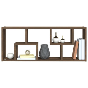 vidaXL Wall Shelf Brown Oak 36x16x90 cm Engineered Wood