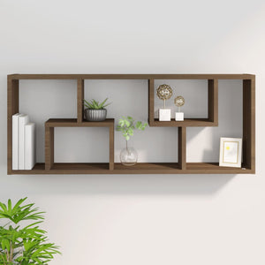 vidaXL Wall Shelf Brown Oak 36x16x90 cm Engineered Wood