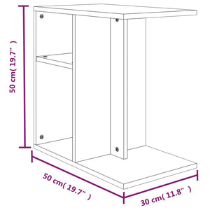 vidaXL Side Table Smoked Oak 50x30x50 cm Engineered Wood