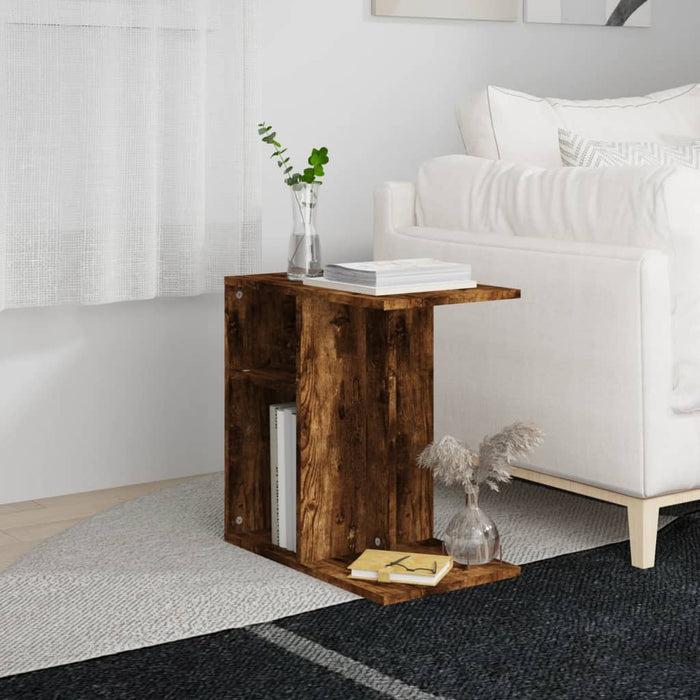 vidaXL Side Table Smoked Oak 50x30x50 cm Engineered Wood