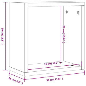 vidaXL Wall Cube Shelves 4 pcs Smoked Oak 30x15x30 cm
