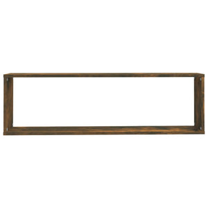 vidaXL Wall Cube Shelves 2 pcs Smoked Oak 100x15x30 cm Engineered Wood