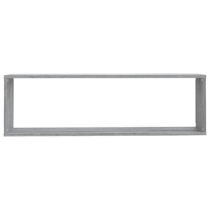 vidaXL Wall Cube Shelves 2 pcs Grey Sonoma 100x15x30 cm Engineered Wood