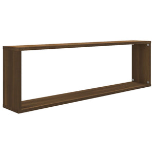 vidaXL Wall Cube Shelves 2 pcs Brown Oak 100x15x30 cm Engineered Wood