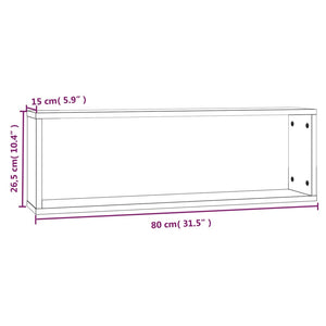 vidaXL Wall Cube Shelves 4 pcs Smoked Oak 80x15x26.5 cm Engineered Wood