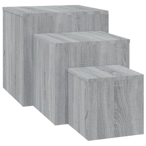 vidaXL Side Tables 3 pcs Grey Sonoma Engineered Wood