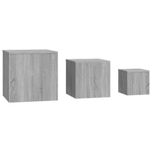 vidaXL Side Tables 3 pcs Grey Sonoma Engineered Wood