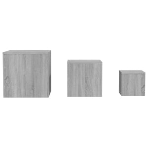 vidaXL Side Tables 3 pcs Grey Sonoma Engineered Wood