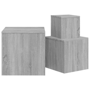 vidaXL Side Tables 3 pcs Grey Sonoma Engineered Wood