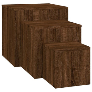 vidaXL Side Tables 3 pcs Brown Oak Engineered Wood