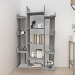 vidaXL Book Cabinet Grey Sonoma 86x25.5x140 cm Engineered Wood