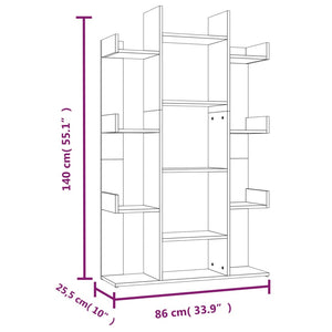 vidaXL Book Cabinet Grey Sonoma 86x25.5x140 cm Engineered Wood