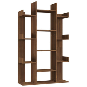 vidaXL Book Cabinet Brown Oak 86x25.5x140 cm Engineered Wood