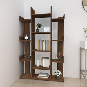 vidaXL Book Cabinet Brown Oak 86x25.5x140 cm Engineered Wood