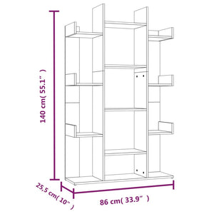 vidaXL Book Cabinet Brown Oak 86x25.5x140 cm Engineered Wood