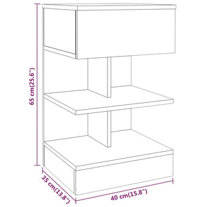 vidaXL Bedside Cabinets 2 pcs Smoked Oak 40x35x65 cm Engineered Wood