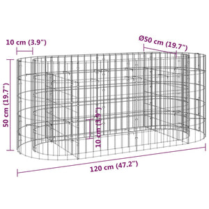 vidaXL Gabion Raised Bed Galvanised Iron 120x50x50 cm