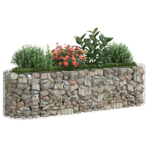 vidaXL Gabion Raised Bed Galvanised Iron 190x50x50 cm