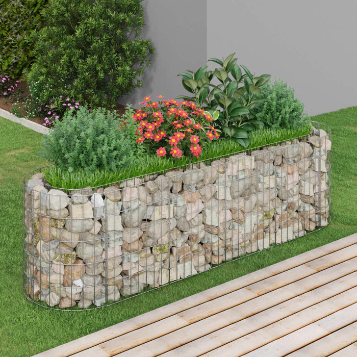 vidaXL Gabion Raised Bed Galvanised Iron 190x50x50 cm