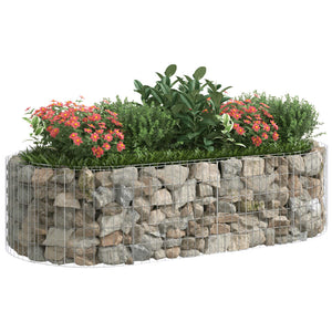 vidaXL Gabion Raised Bed Galvanised Iron 200x100x50 cm