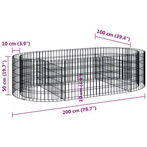 vidaXL Gabion Raised Bed Galvanised Iron 200x100x50 cm