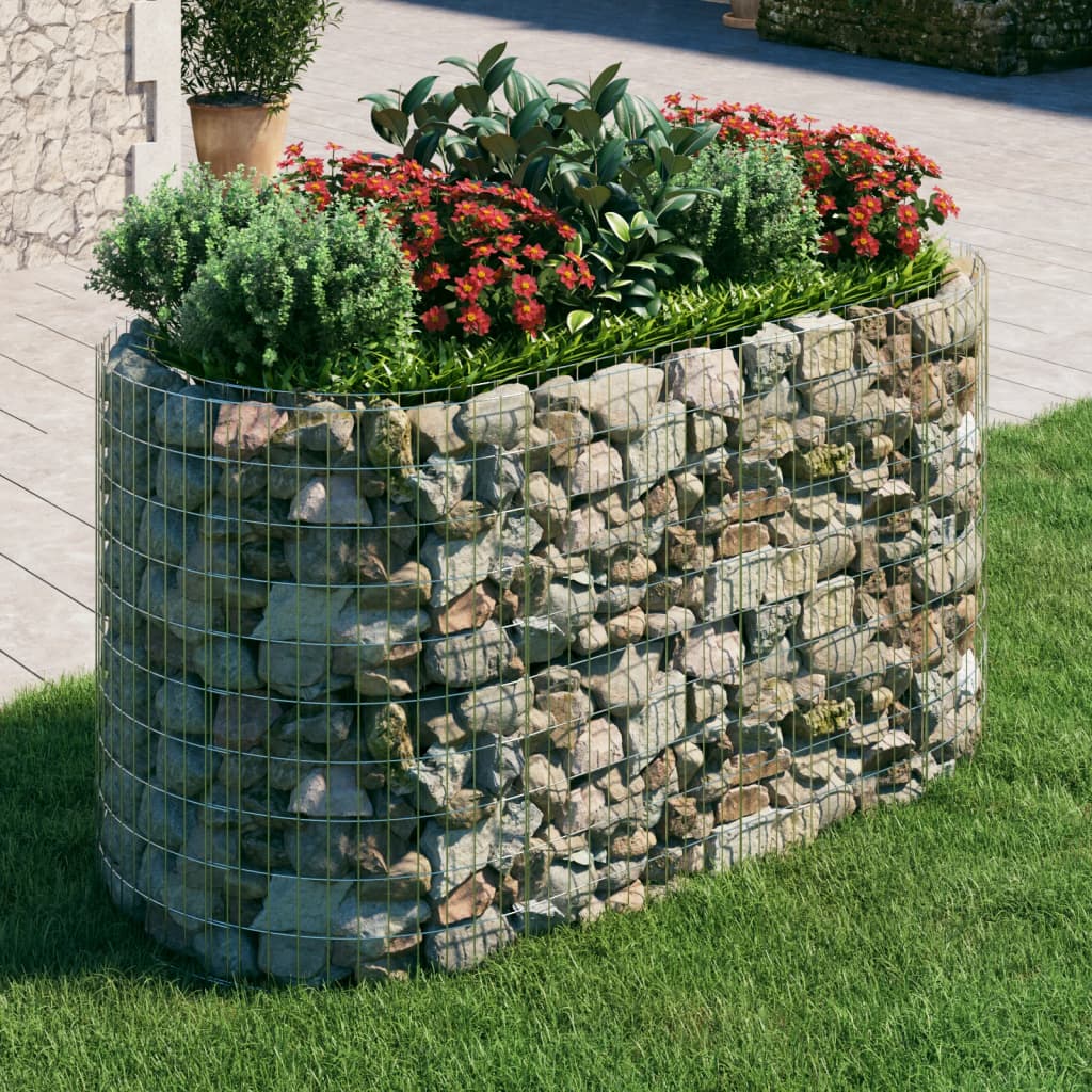 vidaXL Gabion Raised Bed Galvanised Iron 200x100x100 cm