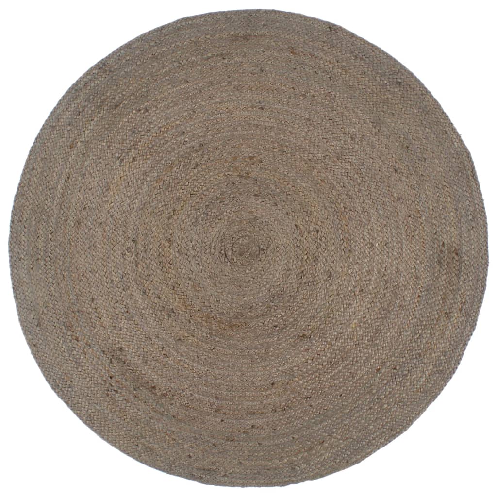 vidaXL Handmade Rug Jute Round 210 cm Grey