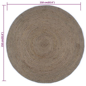 vidaXL Handmade Rug Jute Round 210 cm Grey