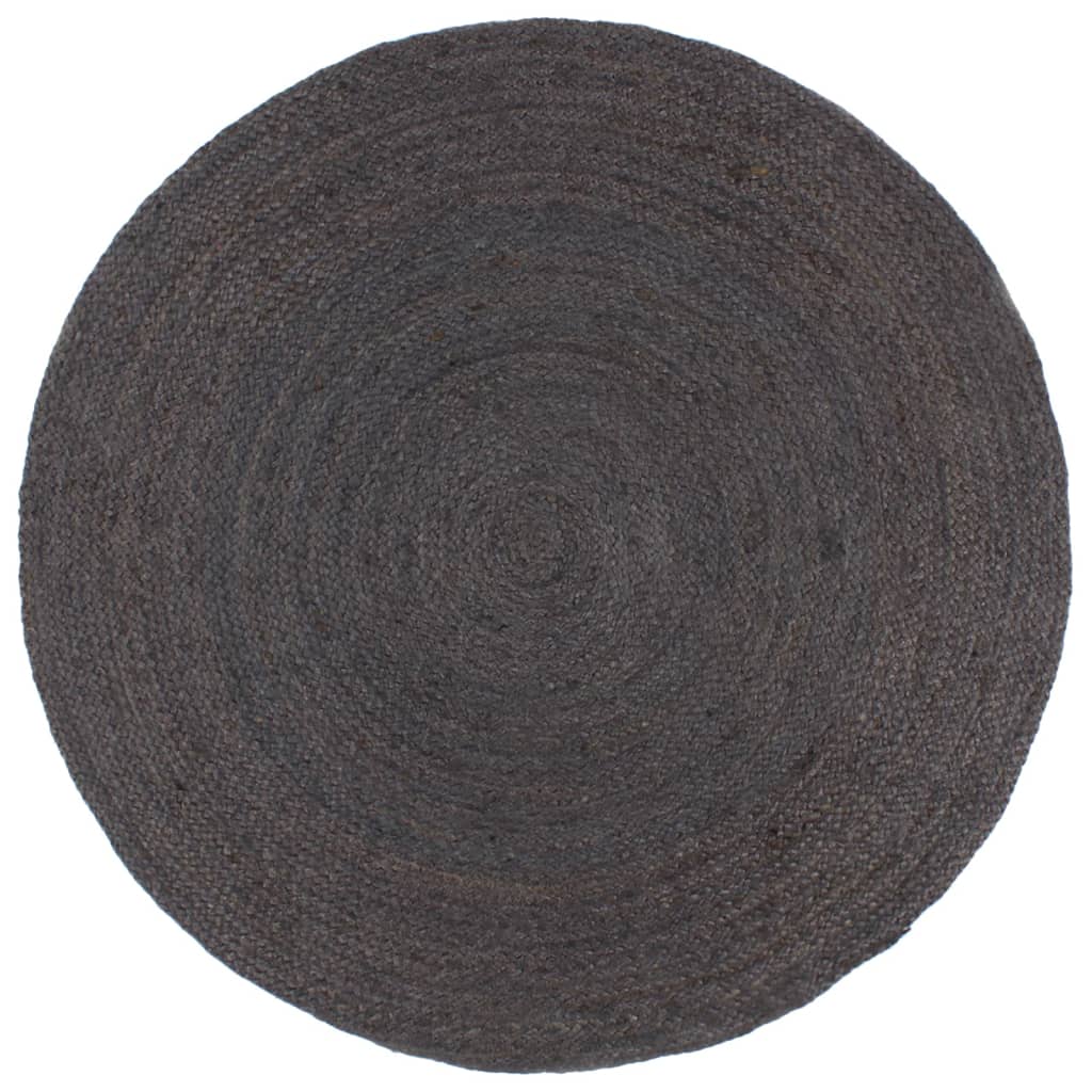 vidaXL Handmade Rug Jute Round 180 cm Dark Grey