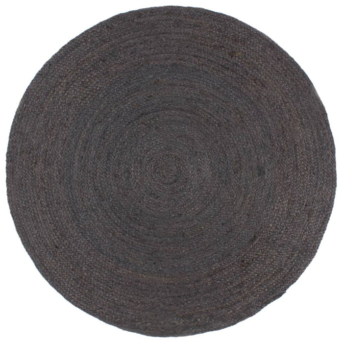 vidaXL Handmade Rug Jute Round 180 cm Dark Grey