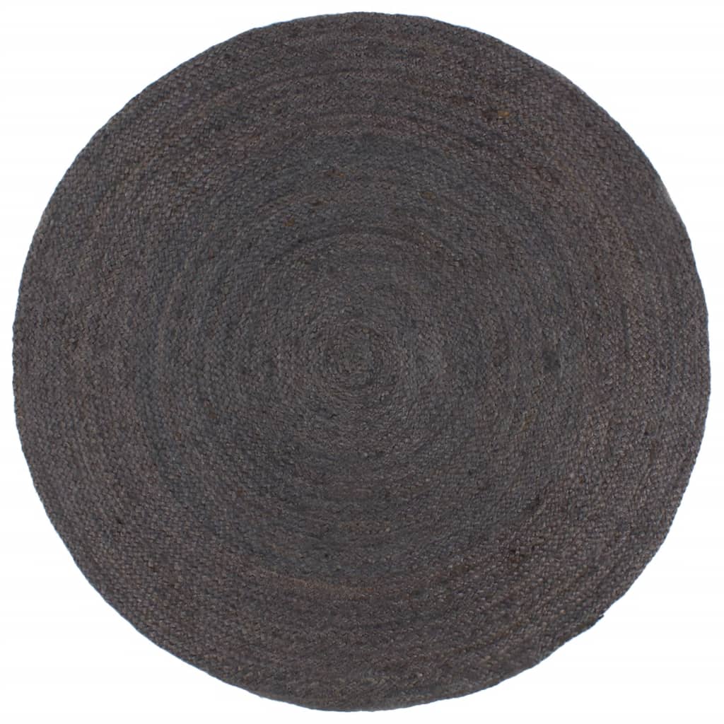 vidaXL Handmade Rug Jute Round 210 cm Dark Grey