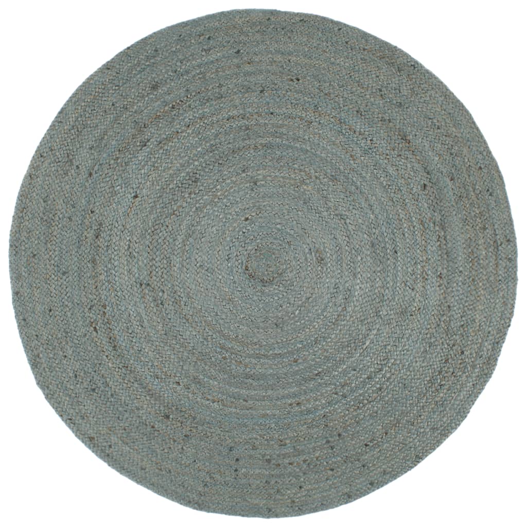 vidaXL Handmade Rug Jute Round 210 cm Olive Green