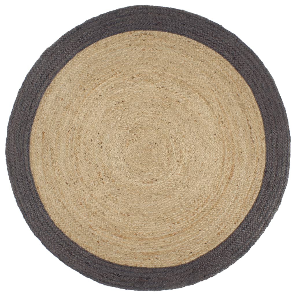 vidaXL Handmade Rug Jute with Dark Grey Border 210 cm