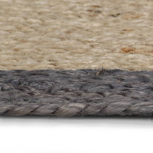 vidaXL Handmade Rug Jute with Dark Grey Border 210 cm