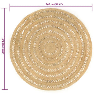 vidaXL Handmade Rug Braided Jute 240 cm