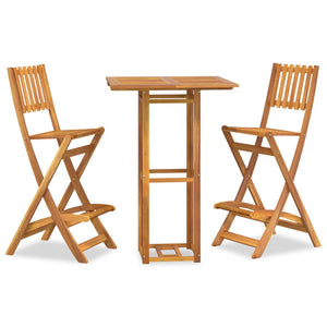 vidaXL 3 Piece Outdoor Bar Set Solid Wood Acacia