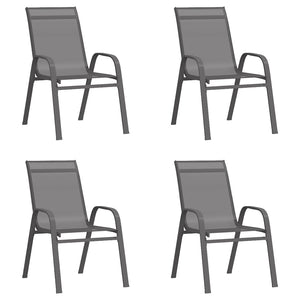 vidaXL 5 Piece Garden Dining Set Grey and Black