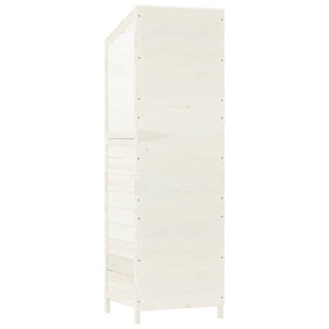 vidaXL Garden Shed White 55x52x174.5 cm Solid Wood Fir