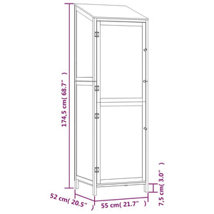 vidaXL Garden Shed White 55x52x174.5 cm Solid Wood Fir