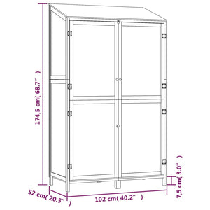 vidaXL Garden Shed 102x52x174.5 cm Solid Wood Fir