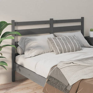 vidaXL Bed Headboard Grey 206x4x100 cm Solid Wood Pine