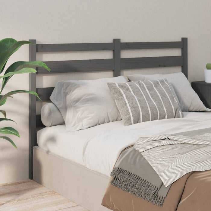 vidaXL Bed Headboard Grey 206x4x100 cm Solid Wood Pine