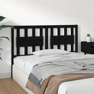 vidaXL Bed Headboard Black 125.5x4x100 cm Solid Wood Pine