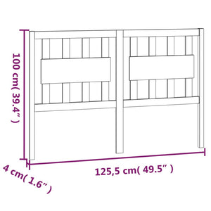 vidaXL Bed Headboard Black 125.5x4x100 cm Solid Wood Pine